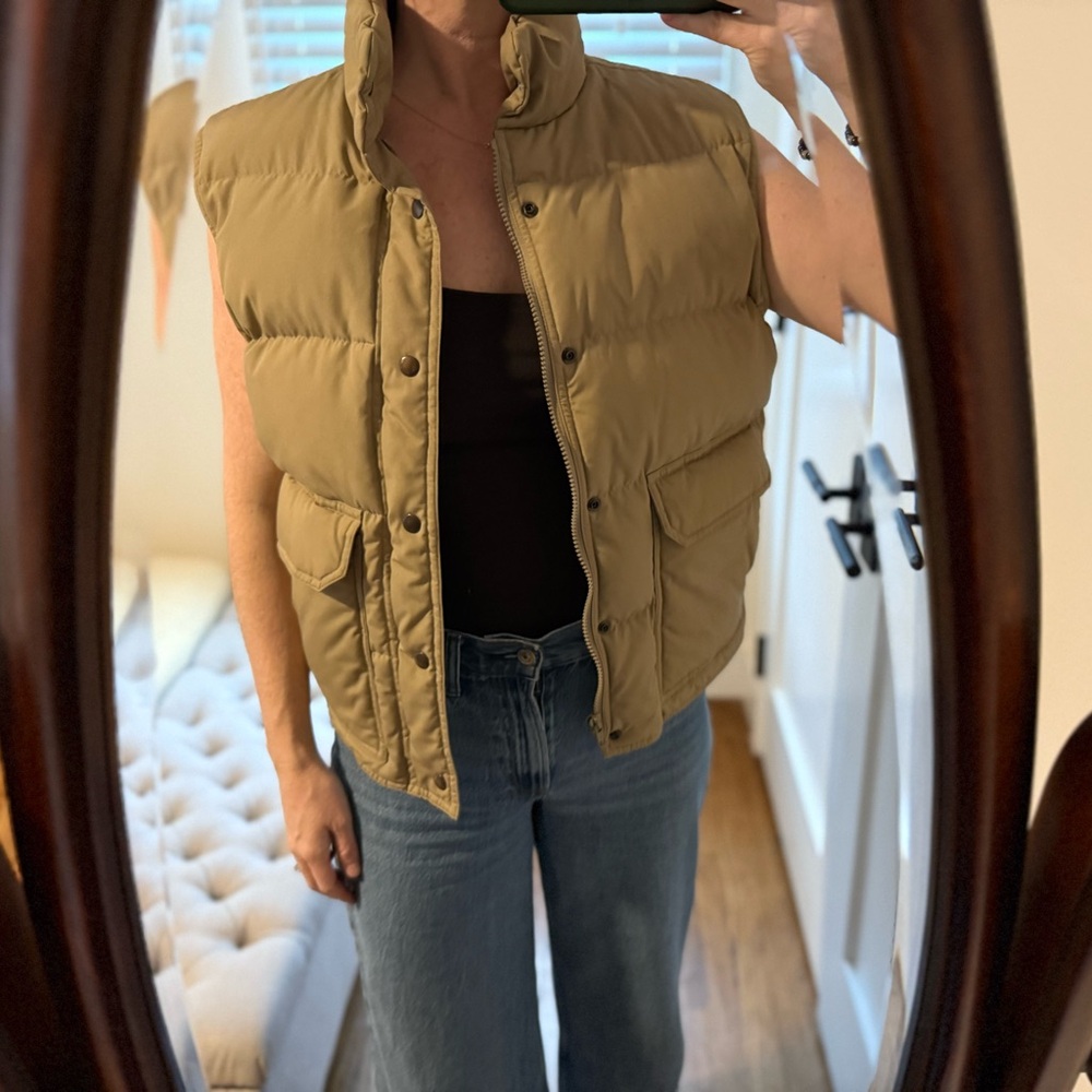 Vintage Hermans tan down Puffer Vest